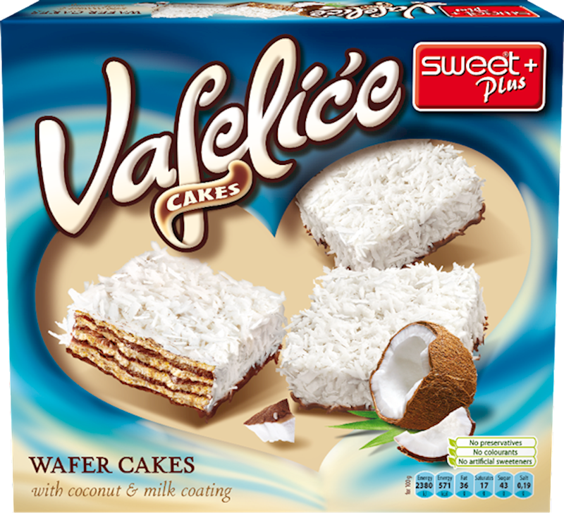 SP VAF WAFER CAKE W/COCO 12/155G SWEET PLUS +